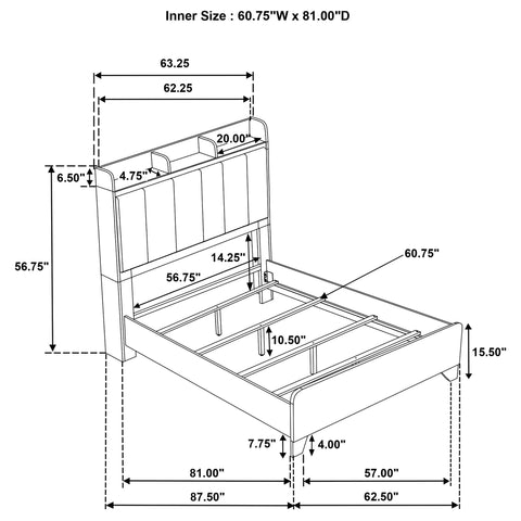 Lindenton 57-inch Queen Bookcase Panel Bed Medium Oak