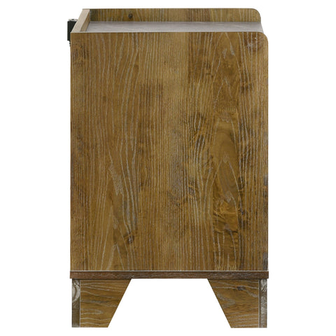 Lindenton 1-drawer LED Nightstand Bedside Table Medium Oak