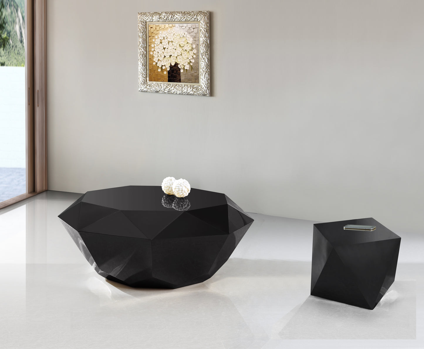 thor matte black coffee table c