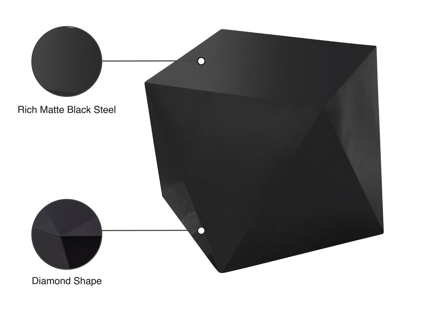 thor matte black end table e