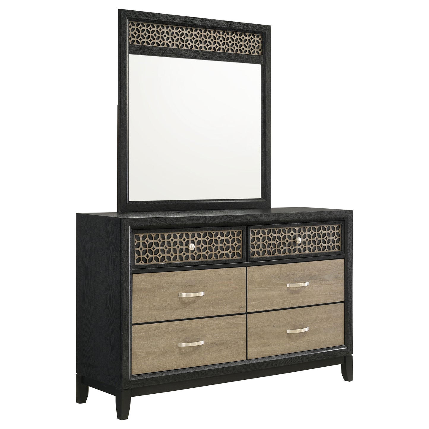 kinkaid 6-drawer dresser with mirror blackblack