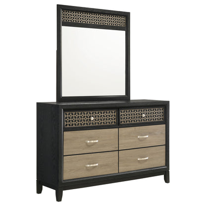 Kinkaid 6-drawer Dresser with Mirror BlackBlack