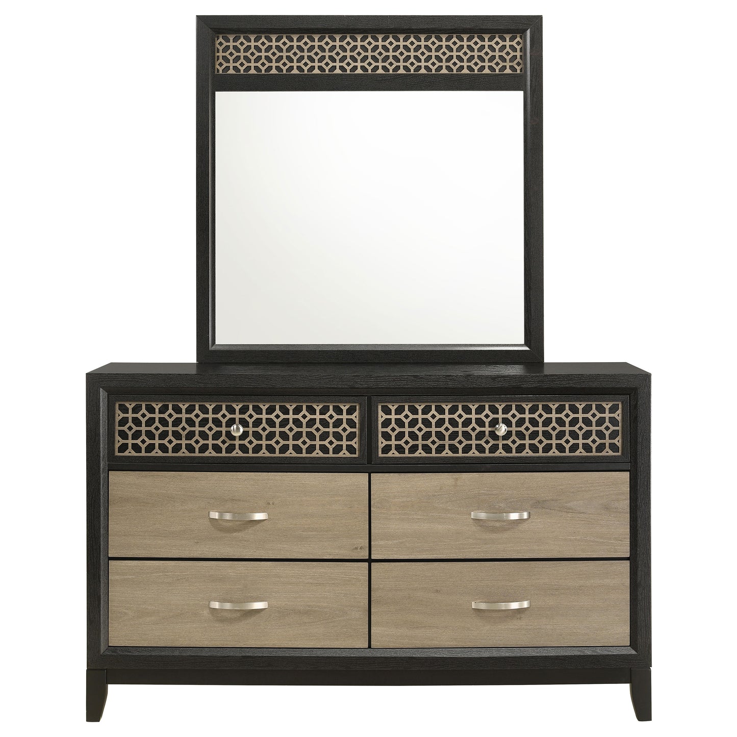 kinkaid 6-drawer dresser with mirror blackblack