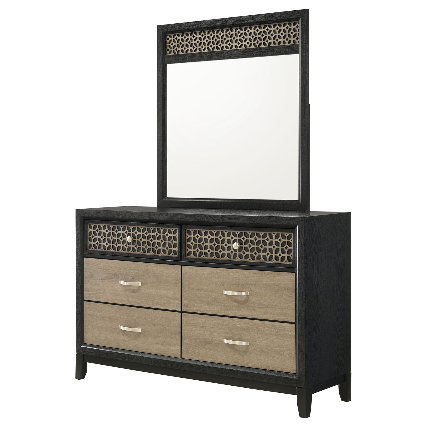 kinkaid 6-drawer dresser with mirror blackblack