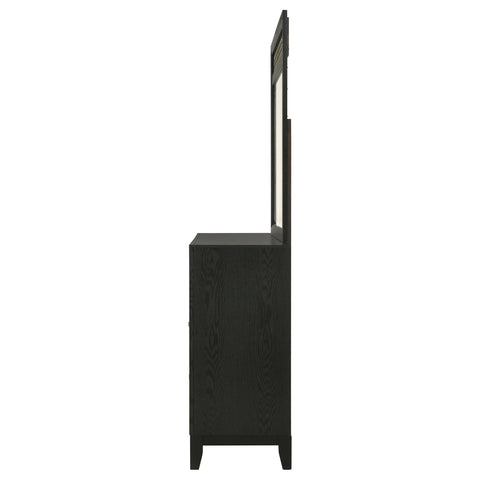 Kinkaid 6-drawer Dresser with Mirror BlackBlack