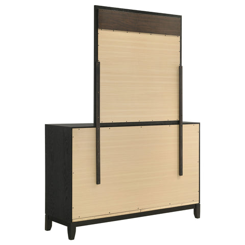 Kinkaid 6-drawer Dresser with Mirror BlackBlack