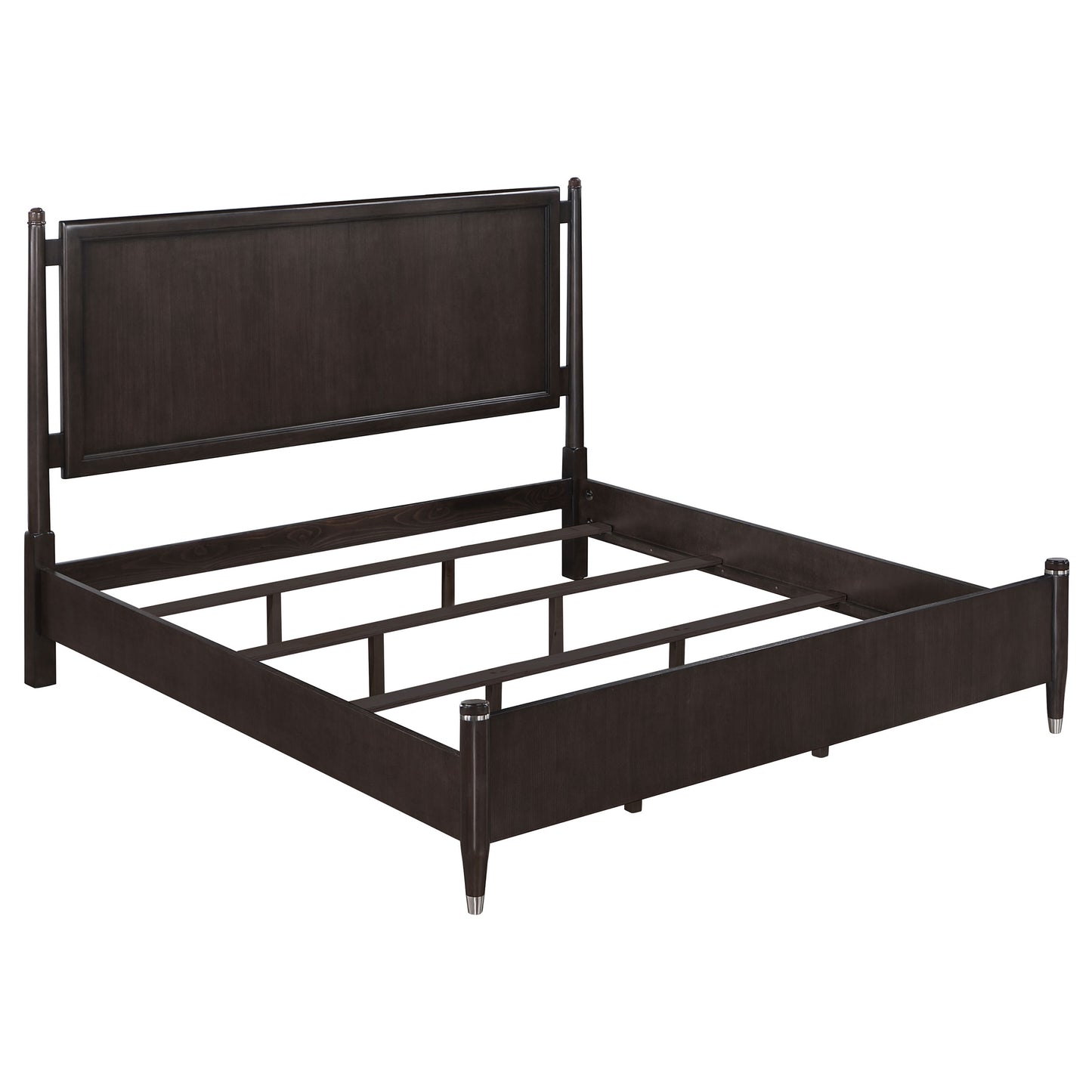 janelle wood eastern king poster bed brown