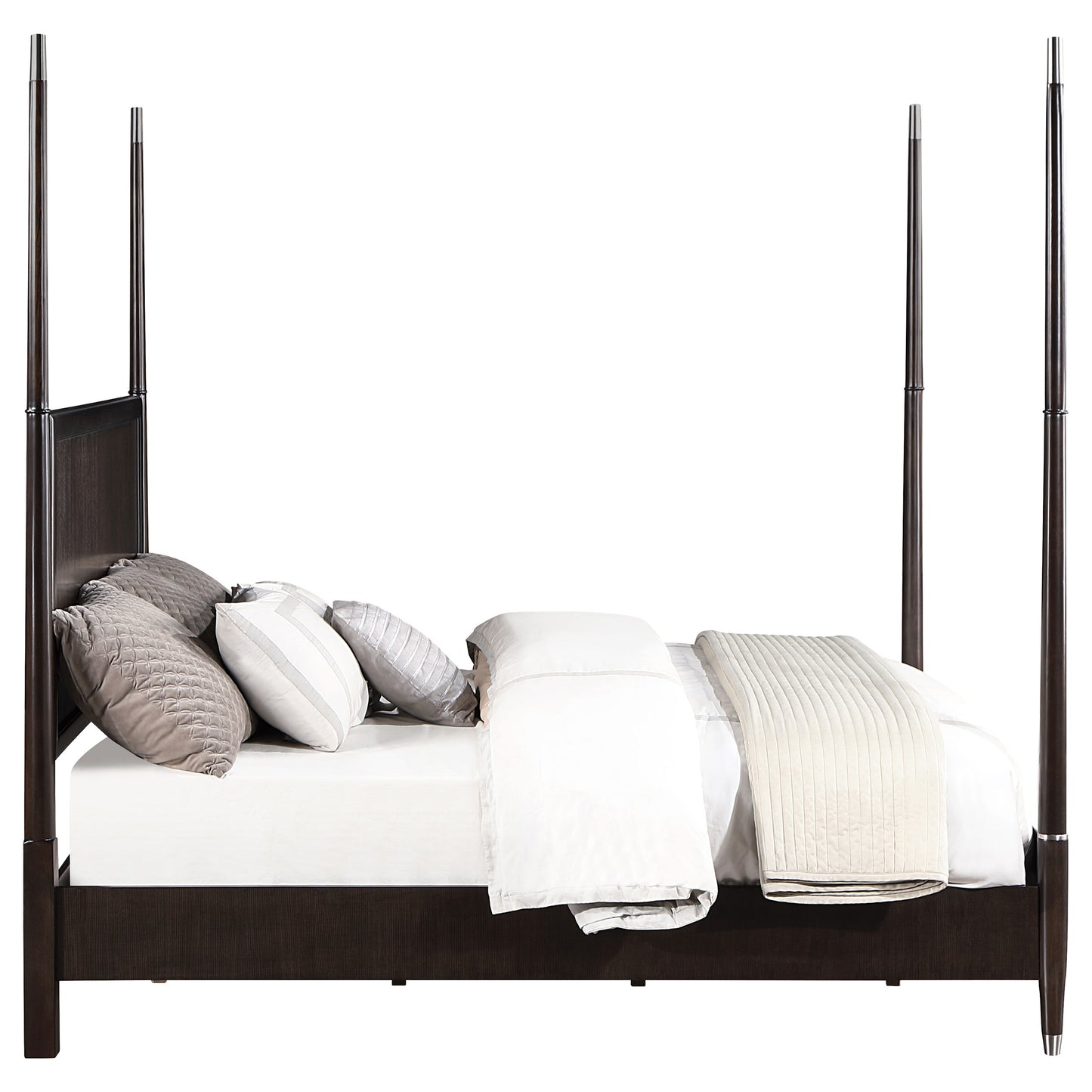 janelle wood eastern king poster bed brown