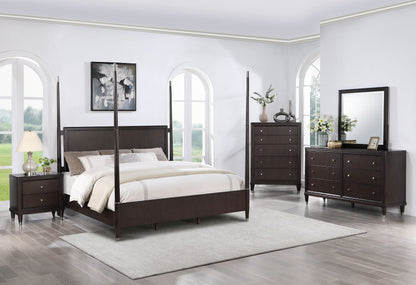 Janelle Wood Eastern King Poster Bed Brown