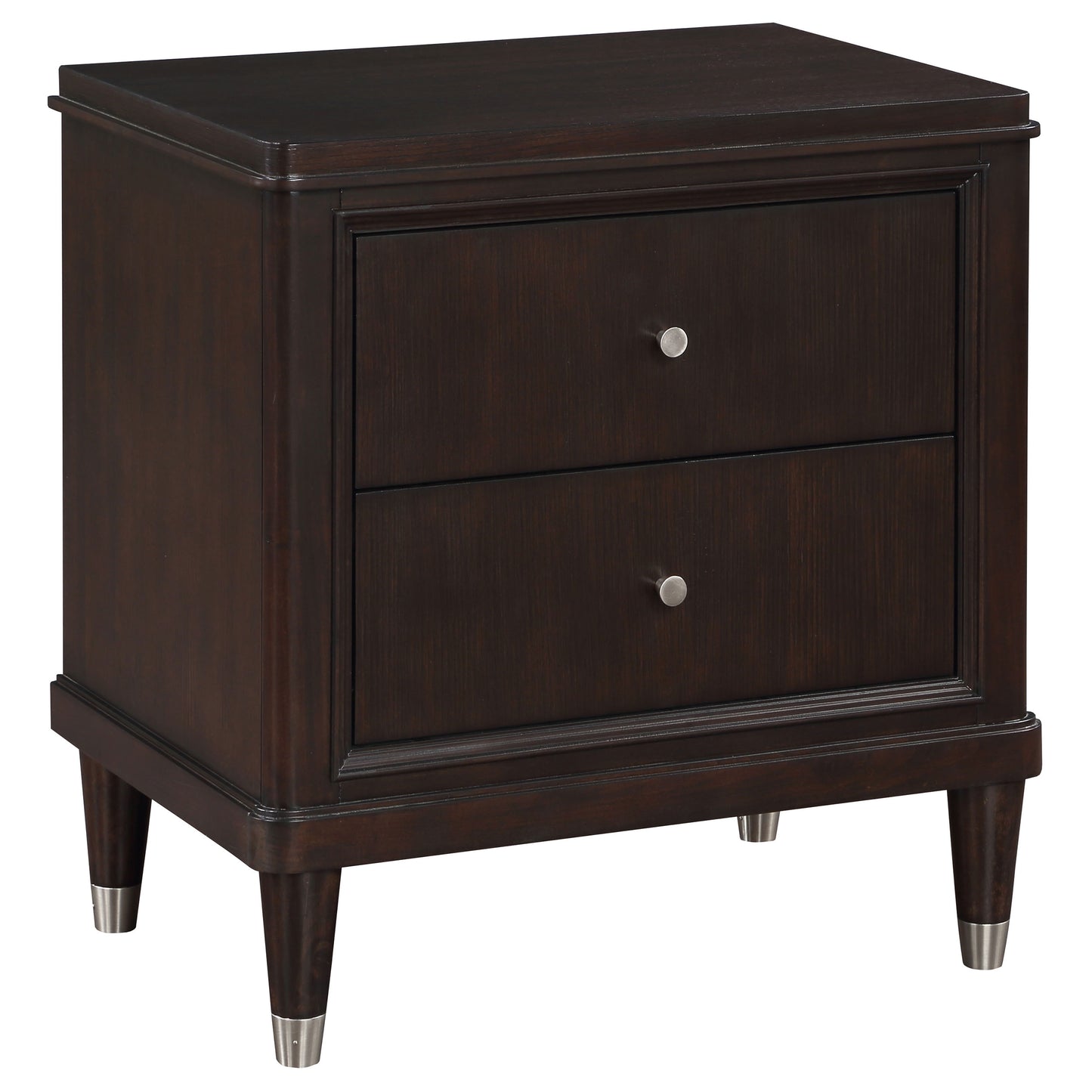 janelle 2-drawer nightstand brown