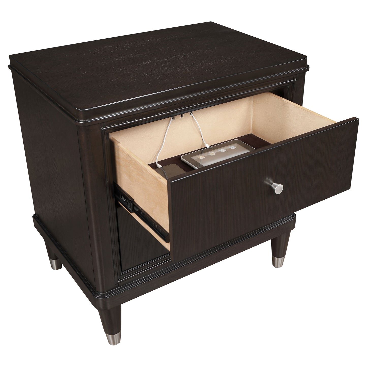 janelle 2-drawer nightstand brown