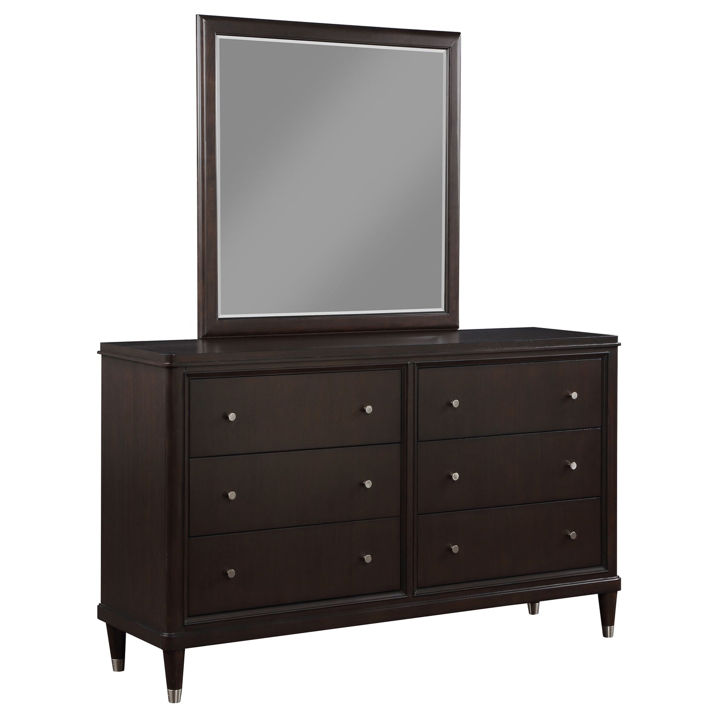 felton 6-drawer dresser with mirror brownbrown
