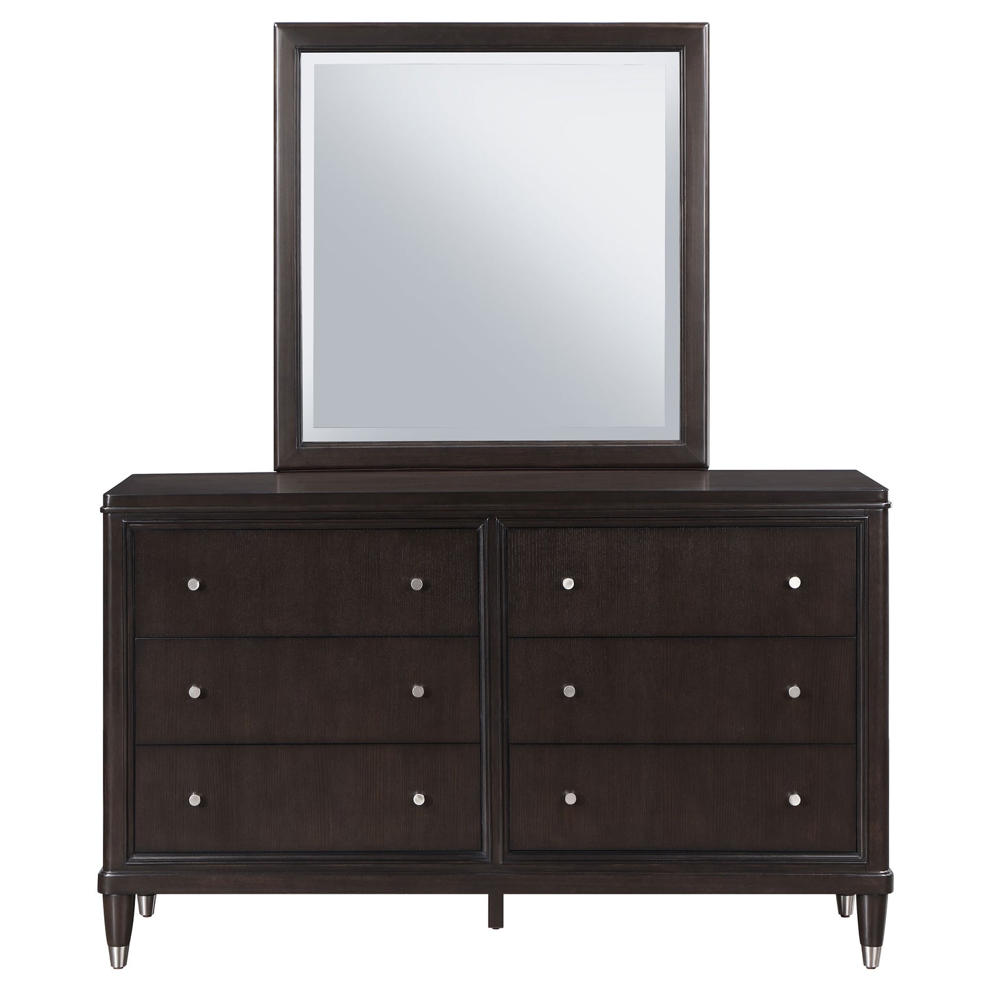 felton 6-drawer dresser with mirror brownbrown