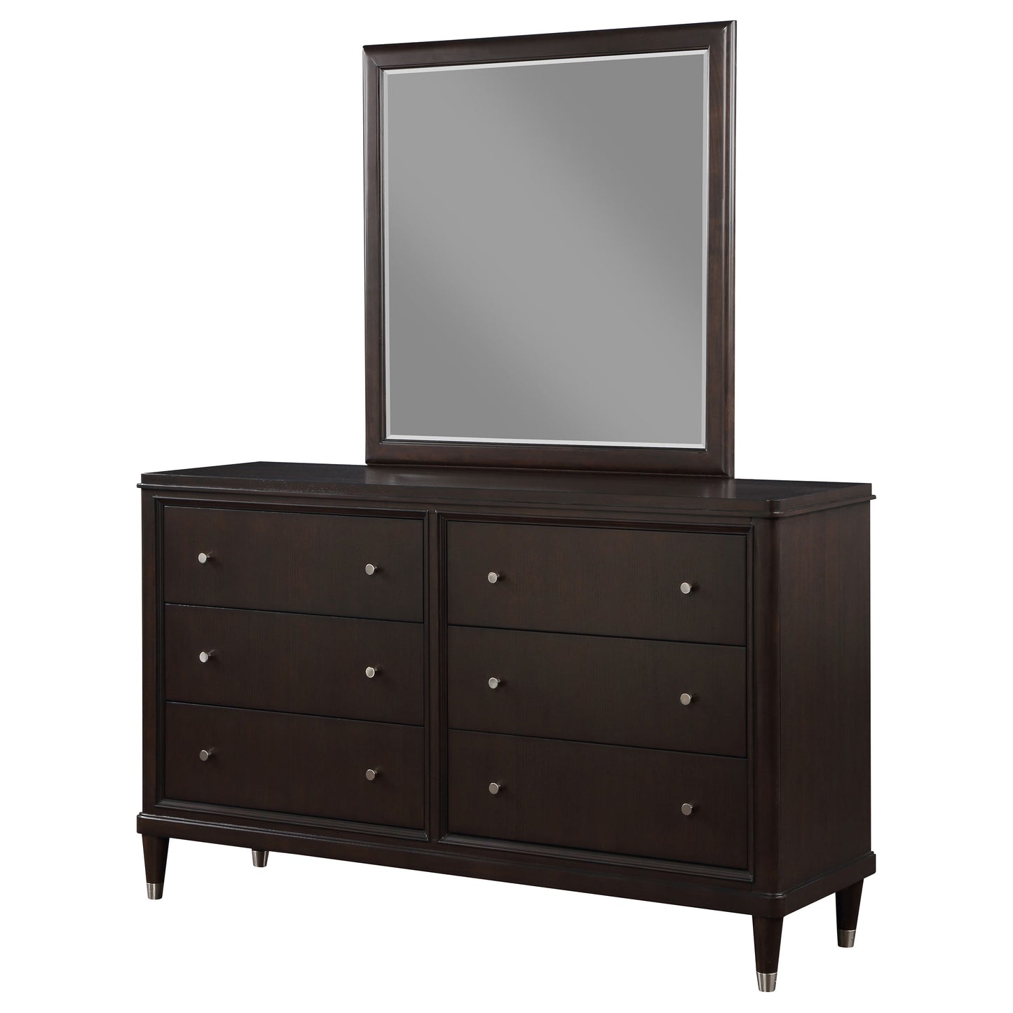 felton 6-drawer dresser with mirror brownbrown