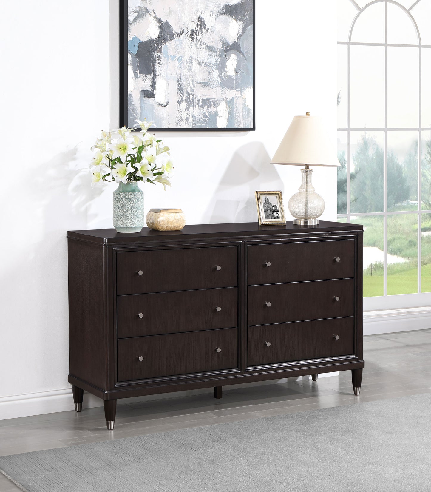 janelle 6-drawer dresser brown