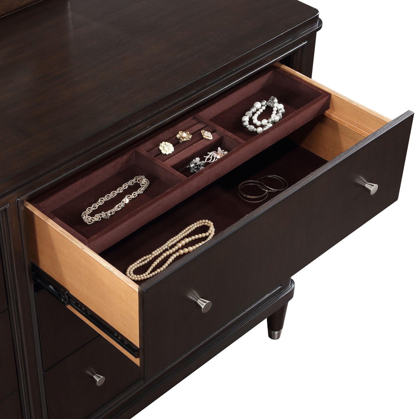 janelle 6-drawer dresser brown