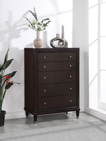 Janelle 5-drawer Bedroom Chest Brown