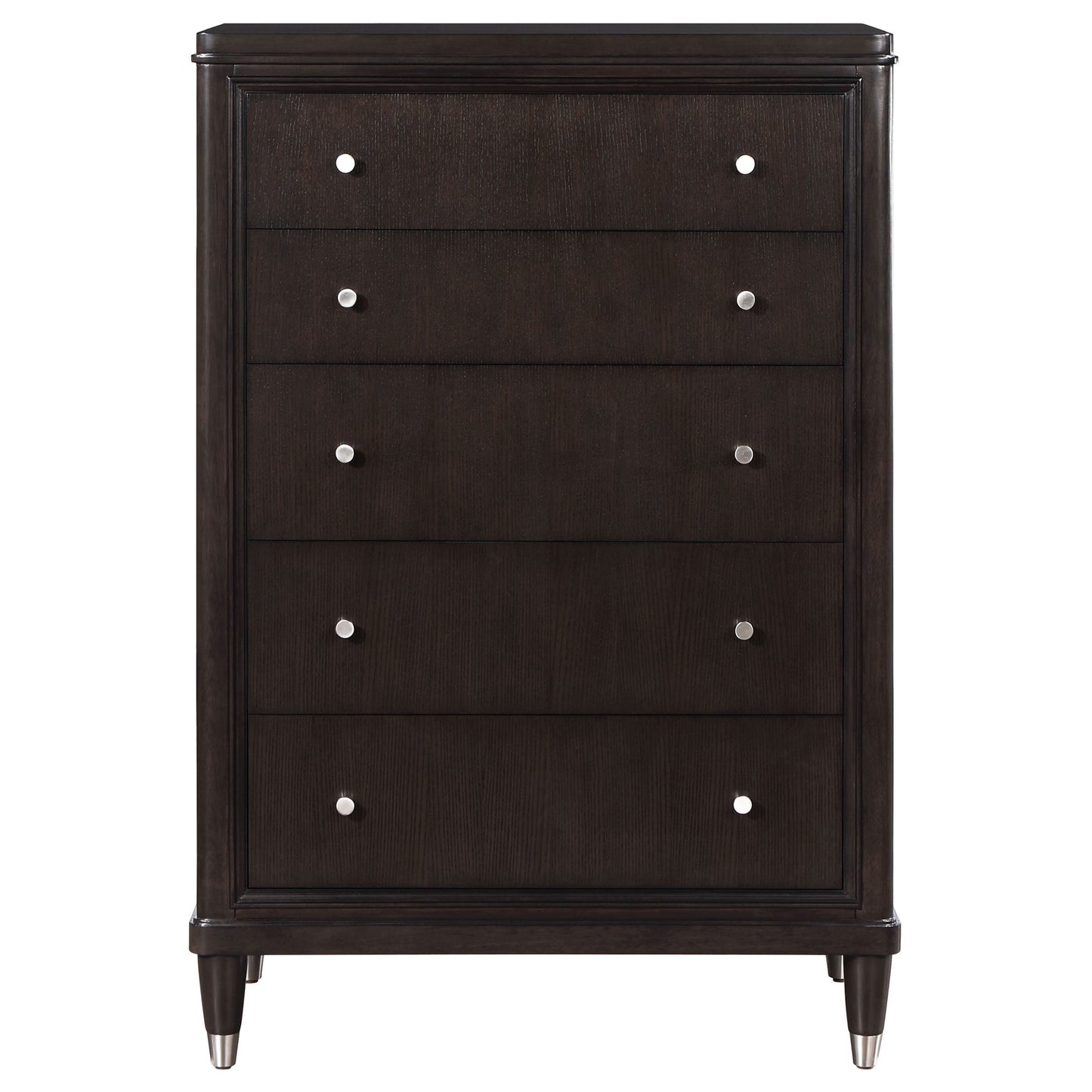 janelle 5-drawer bedroom chest brown