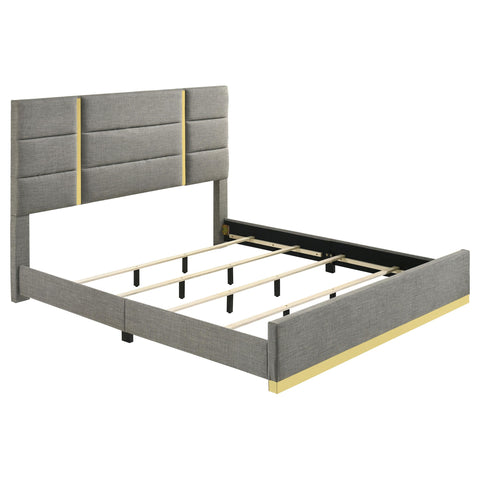 Dale 5-piece Eastern King Bedroom Set Grey and White High Gloss