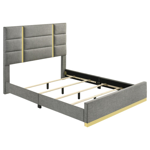Dale 56-inch Fabric Upholstered Queen Panel Bed Grey