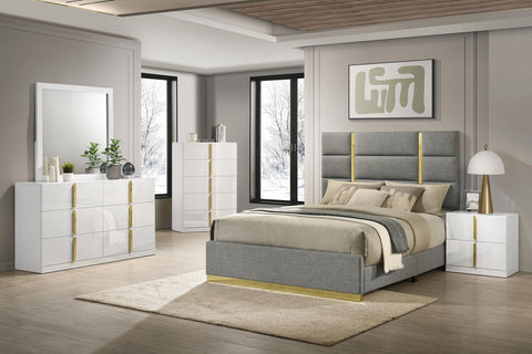 Dale 56-inch Fabric Upholstered Queen Panel Bed Grey