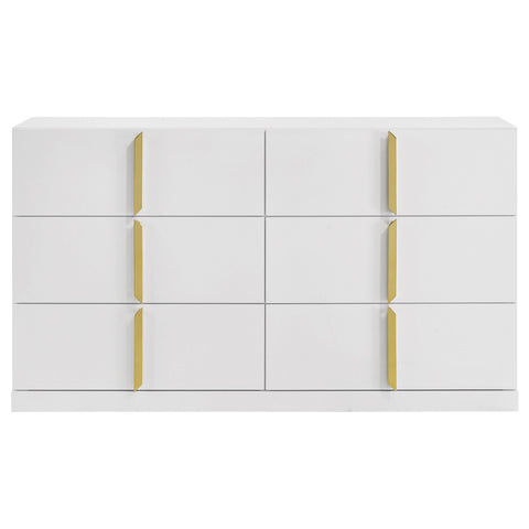 Dale 6-drawer Bedroom Dresser Cabinet White High Gloss