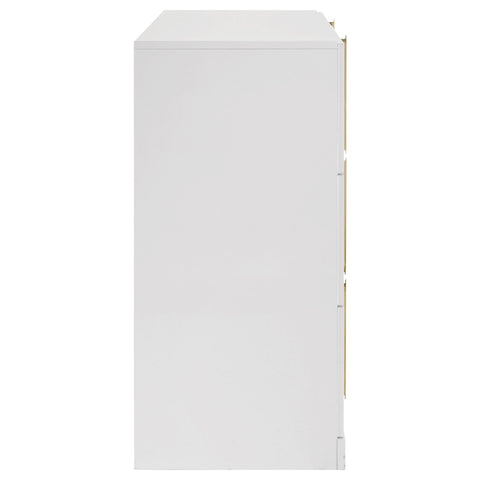 Dale 6-drawer Bedroom Dresser Cabinet White High Gloss