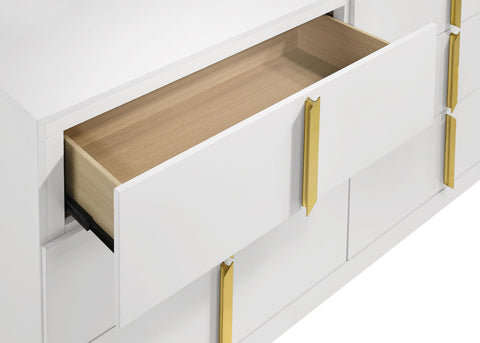 Dale 6-drawer Bedroom Dresser Cabinet White High Gloss