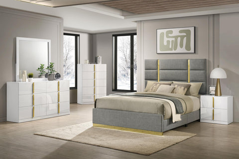 Dale 6-drawer Bedroom Dresser Cabinet White High Gloss