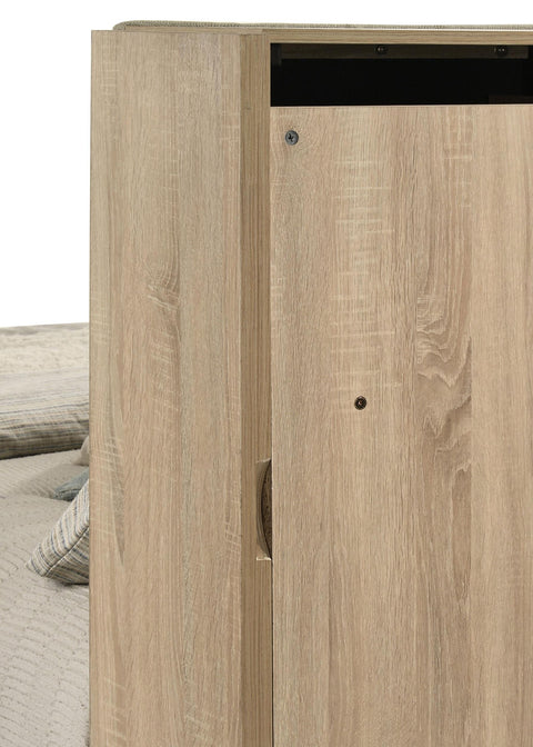 Skyview 4-Piece Eastern King Upholstered Bedroom Set Light Oak