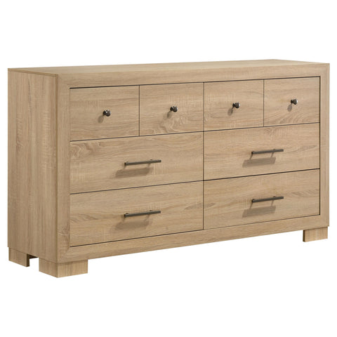 Skyview 5-Piece Queen Upholstered Bedroom Set Light Oak