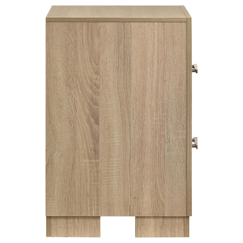 Skyview 2-Drawer Nightstand with Concealed Casters Light Oak