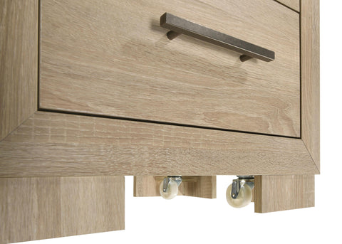 Skyview 2-Drawer Nightstand with Concealed Casters Light Oak