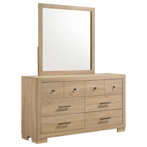 Skyview Dresser and Mirror Set with Mixed Hardware Light Oak