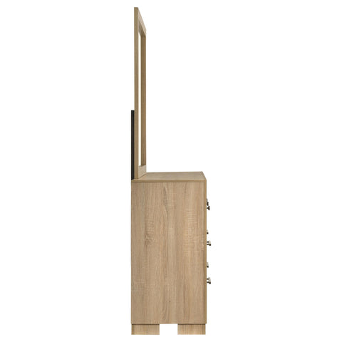 Skyview Dresser and Mirror Set with Mixed Hardware Light Oak