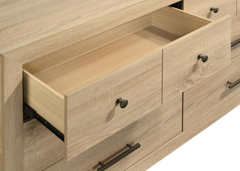 Skyview Dresser and Mirror Set with Mixed Hardware Light Oak