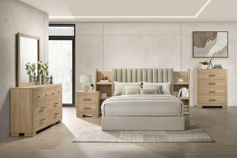 Skyview Dresser and Mirror Set with Mixed Hardware Light Oak
