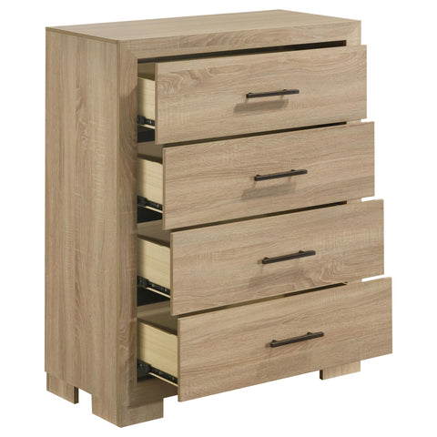 Skyview 4-Drawer Bedroom Chest with Framed Fronts Light Oak