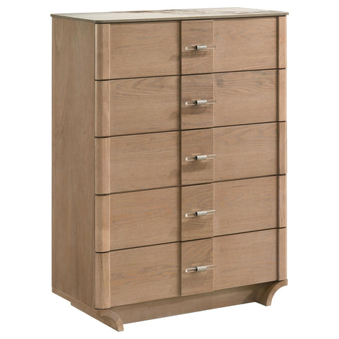 Lille 5-piece Eastern King Bedroom Set Light Oak