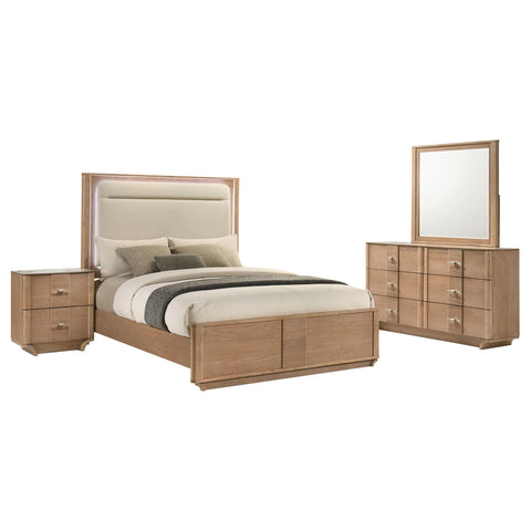 Lille 4-piece Queen Bedroom Set Light Oak