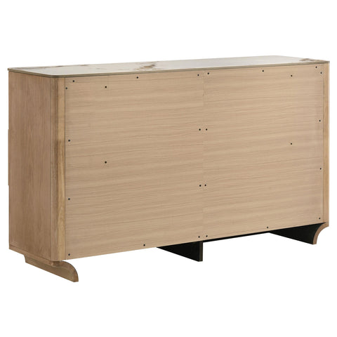 Lille 6-drawer Sinter Stone Top Dresser Cabinet Light Oak