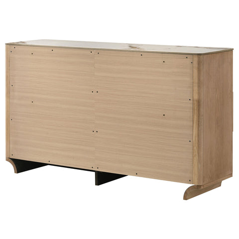 Lille 6-drawer Sinter Stone Top Dresser Cabinet Light Oak