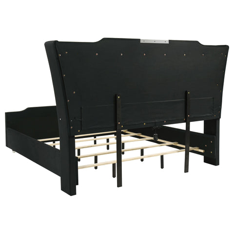 Deiter California King LED Upholstered Bed Black