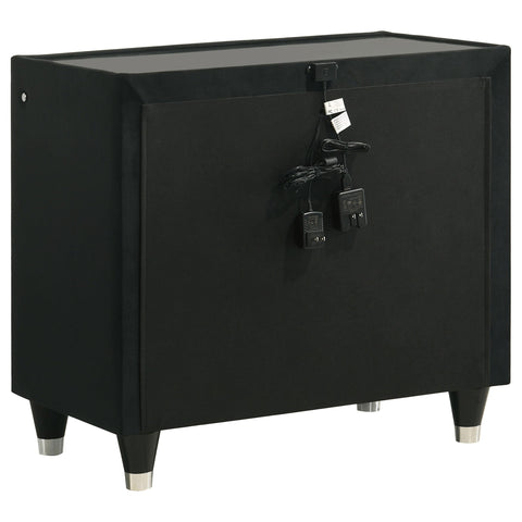 Deiter 2-drawer LED Nightstand with USB Black