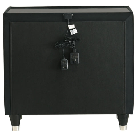 Deiter 2-drawer LED Nightstand with USB Black