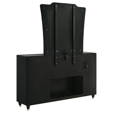 Deiter 8-drawer LED Flame Box Dresser and Mirror Black
