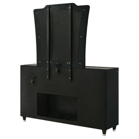 Deiter 8-drawer LED Flame Box Dresser and Mirror Black