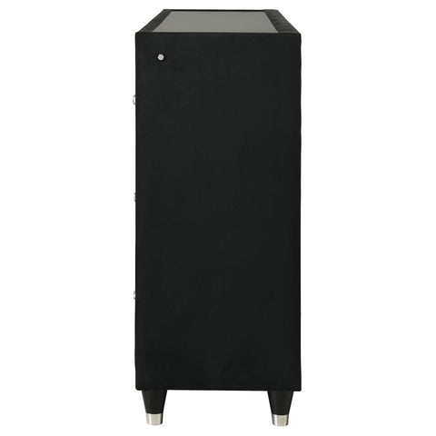 Deiter 8-drawer LED Bedroom Flame Box Dresser Black