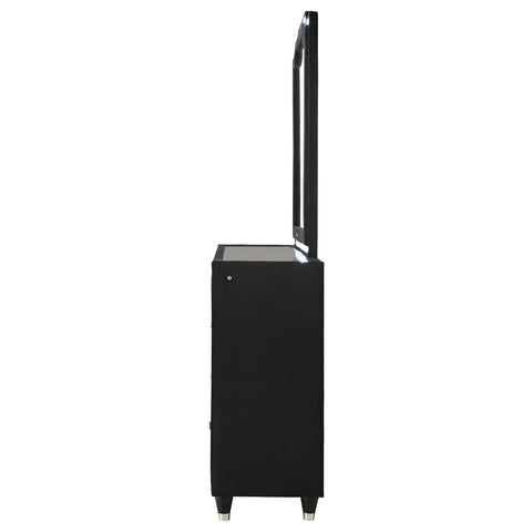 Deiter 8-drawer LED Dresser with Mirror Black