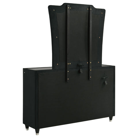 Deiter 8-drawer LED Dresser with Mirror Black